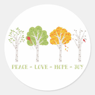 Peace Liebe Hope Joy Runder Aufkleber