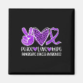 Peace Liebe Hope Leopard Lila Pankreaskrebs A Magnet (Vorne)