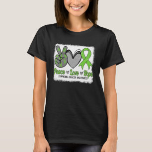Peace Liebe Hope Lymphoma Awareness Month Warrior T-Shirt