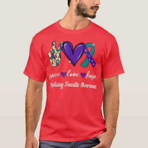 Peace Liebe Hope Necrotizing Fasciitis Ribbon Awar T-Shirt