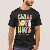 Peace Liebe Hope Tourette Syndrome Awareness T-Shirt (Vorderseite)