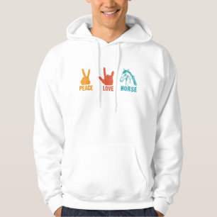 Peace Liebe Horse Vintage Pferdegeschenke Hoodie