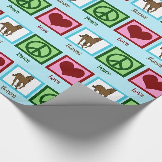 Peace Liebe Horses Weihnachten Geschenkpapier (Ecke)