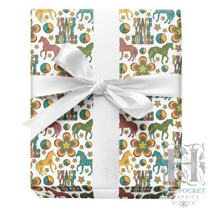 Peace Liebe Horses Wrapping Paper Geschenkpapier