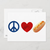 Peace Liebe Hotdog Postkarte (Vorne/Hinten)