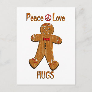 Peace Liebe Hugs Postkarte