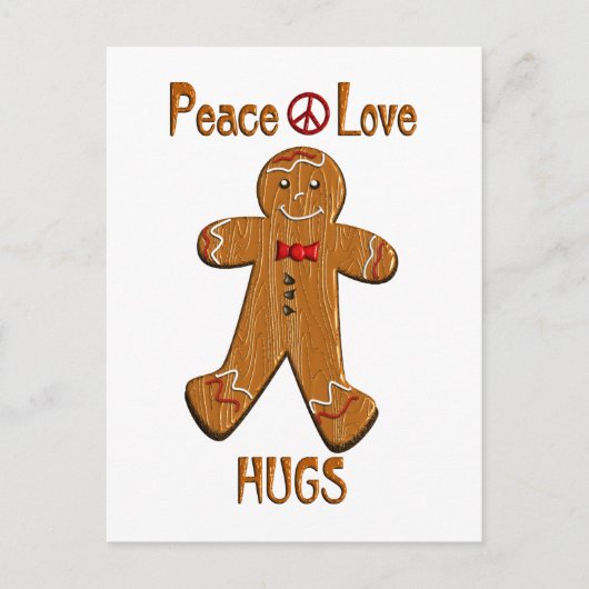Peace Liebe Hugs Postkarte (Vorderseite)