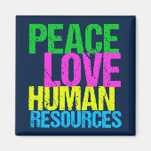 Peace Liebe Human Resources Niedlich Blue HR Depar Magnet (Vorne)