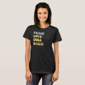 Peace Liebe Hund Magic Retro T-Shirt (Vorne ganz)