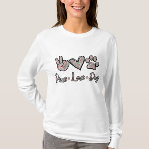 Peace Liebe Hunde Blume Lover Puppy Paw Dog Funny T-Shirt