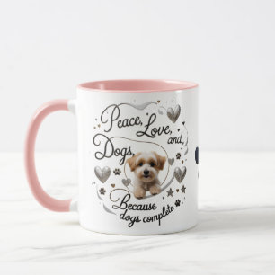 Peace Liebe Hunde Combo Tasse - 11 oz Niedliches W