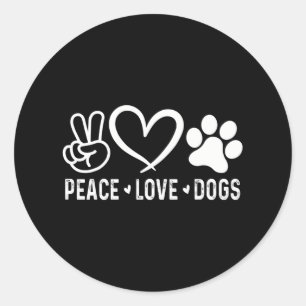 Peace Liebe Hunde Design Hunde Mama Vater Tier Runder Aufkleber