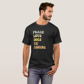 Peace Liebe Hunde Eisfischen Retro T-Shirt (Vorne ganz)