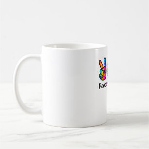 Peace Liebe Hunde Gefärbte Krawatte Dog Paw Dog Ma Kaffeetasse