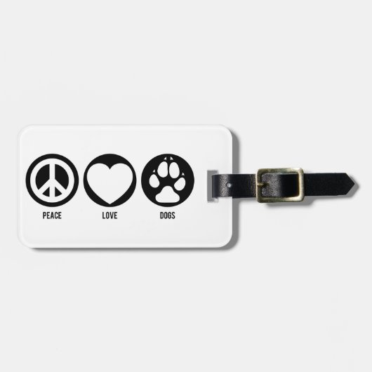Peace Liebe Hunde Gepäckmarke Gepäckanhänger (Vorderseite horizontal)