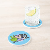 Peace Liebe Hunde Hippie Style Heart Paw Bright Getränkeuntersetzer (Seite)