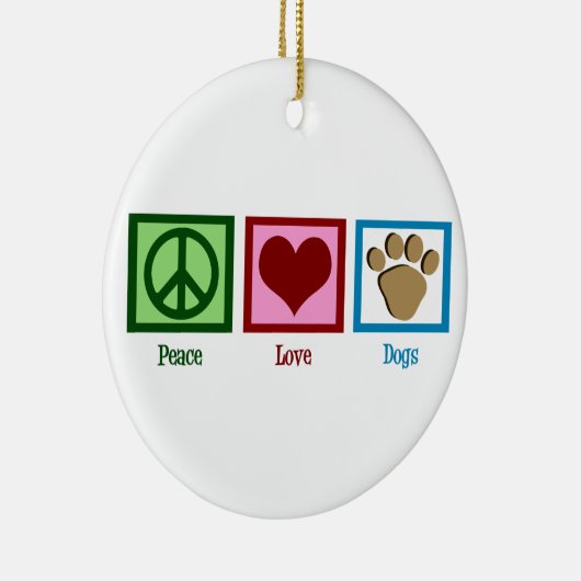 Peace Liebe Hunde Keramikornament (Rechts)