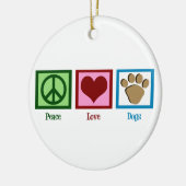 Peace Liebe Hunde Keramikornament (Links)
