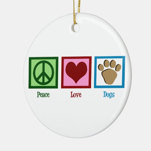 Peace Liebe Hunde Keramikornament (Links)