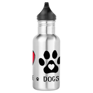 Peace Liebe Hunde Liebhaber Edelstahlflasche