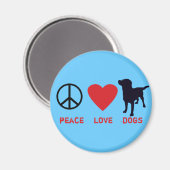 Peace Liebe Hunde Magnet (Vorderseite/Rückseite)