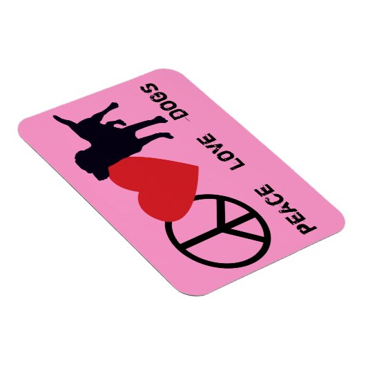 Peace Liebe Hunde Magnet (Rechte Seite)