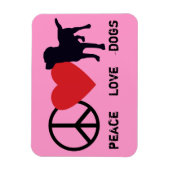 Peace Liebe Hunde Magnet (Vertikal)