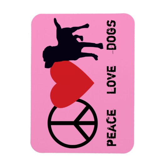 Peace Liebe Hunde Magnet (Vertikal)