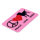Peace Liebe Hunde Magnet (Linke Seite)