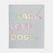 Peace Liebe Hunde mit Paw Print and Heart Fleecedecke (Vorderseite)