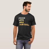 Peace Liebe Hunde Paintball Retro T-Shirt (Vorne ganz)