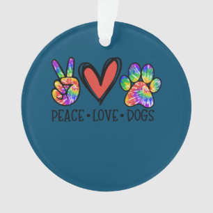 Peace Liebe Hunde Paws Gefärbte Krawatte Rainbow A Ornament