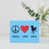 Peace Liebe Hunde Postkarte (Stehend Vorderseite)