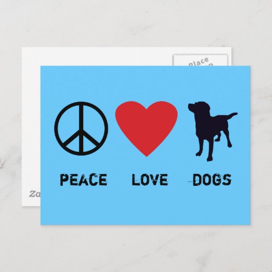 Peace Liebe Hunde Postkarte (Vorne/Hinten)