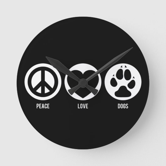 Peace Liebe Hunde Runde Wanduhr (Vorderseite)