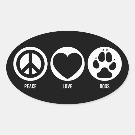 Peace Liebe Hunde Sticker (Vorderseite)