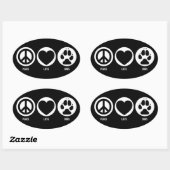 Peace Liebe Hunde Sticker (Blatt)