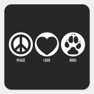 Peace Liebe Hunde Sticker