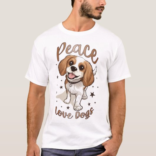 Peace Liebe Hunde T-Shirt (Vorderseite)