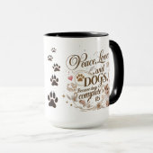 Peace Liebe Hunde Tasse (VorderseiteRechts)