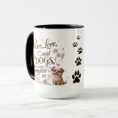 Peace Liebe Hunde Tasse (Vorderseite Links)