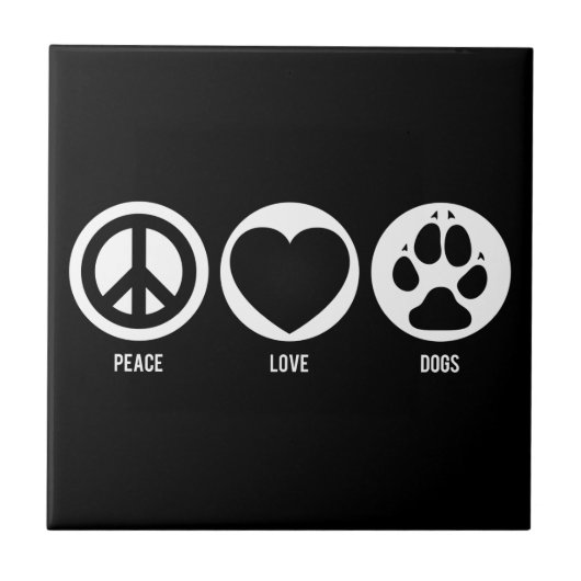 Peace Liebe Hunde Tile Fliese (Vorderseite)