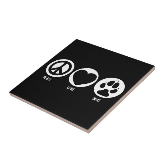 Peace Liebe Hunde Tile Fliese (Seite)
