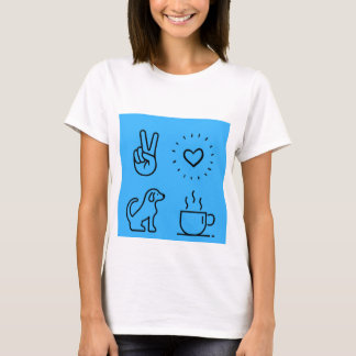 Peace Liebe Hunde und Kaffee T-Shirt