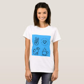 Peace Liebe Hunde und Kaffee T-Shirt (Vorne ganz)