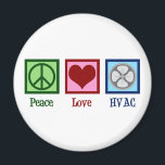 Peace Liebe HVAC Company Magnet<br><div class="desc">Peace Liebe HVAC Company. Ein niedliches Geschenk für Heizung,  Lüftung und Klimaanlage für jemanden,  der an Heizungs- und Klimaanlagen arbeitet.</div>