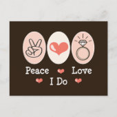 Peace Liebe I Do Wedding Postcard Postkarte (Vorderseite)