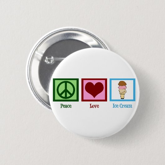 Peace Liebe Ice Creme Button (Vorne & Hinten)