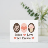 Peace Liebe Ice Creme Postkarte (Stehend Vorderseite)