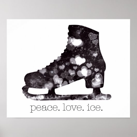 Peace Liebe Ice Skaten Art von S Szczucki Poster (Vorne)